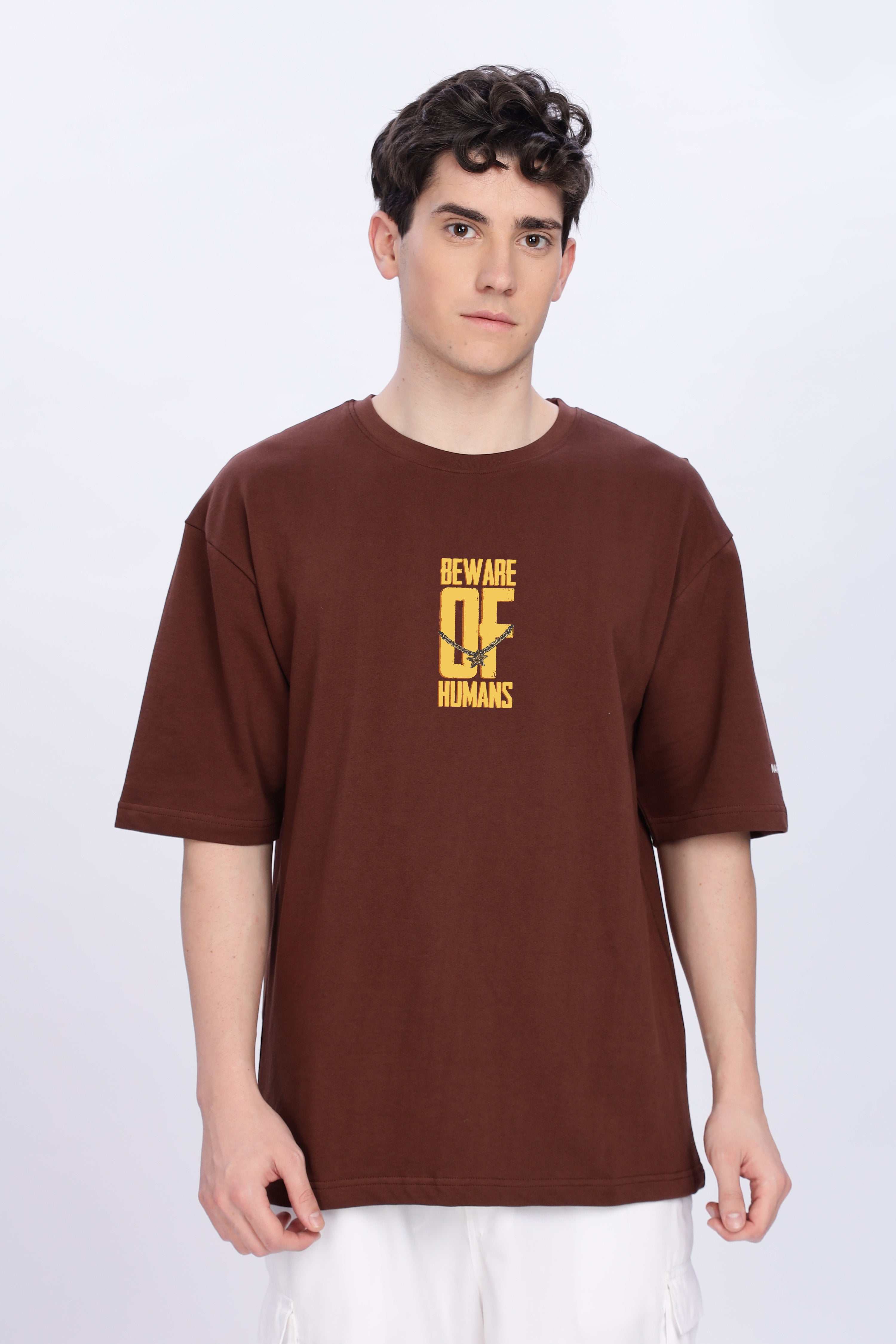 Beware of Humans - Brown- Unisex- Oversized