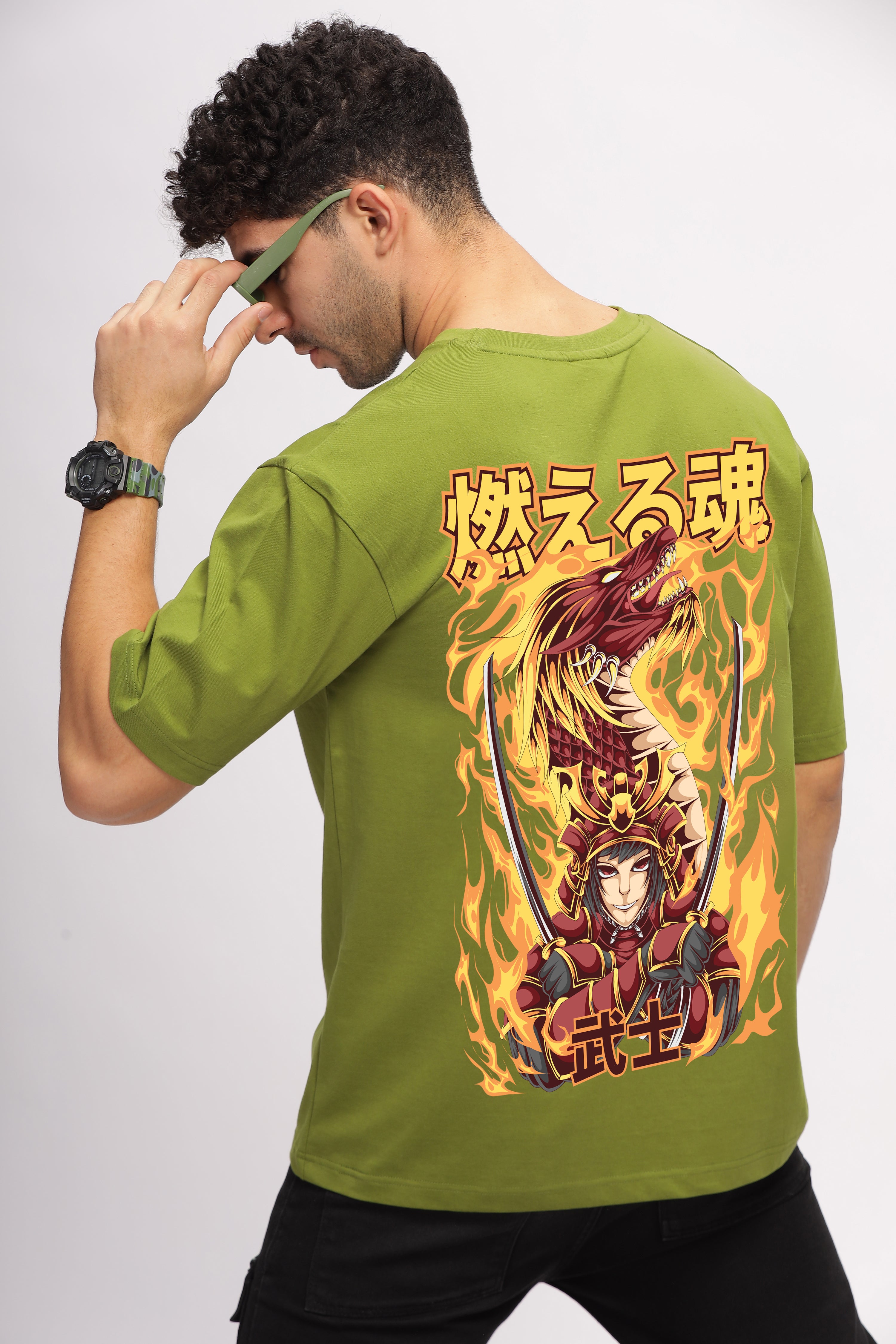 Burning Soul - Oversized- Cedar Green - Unisex T-shirt