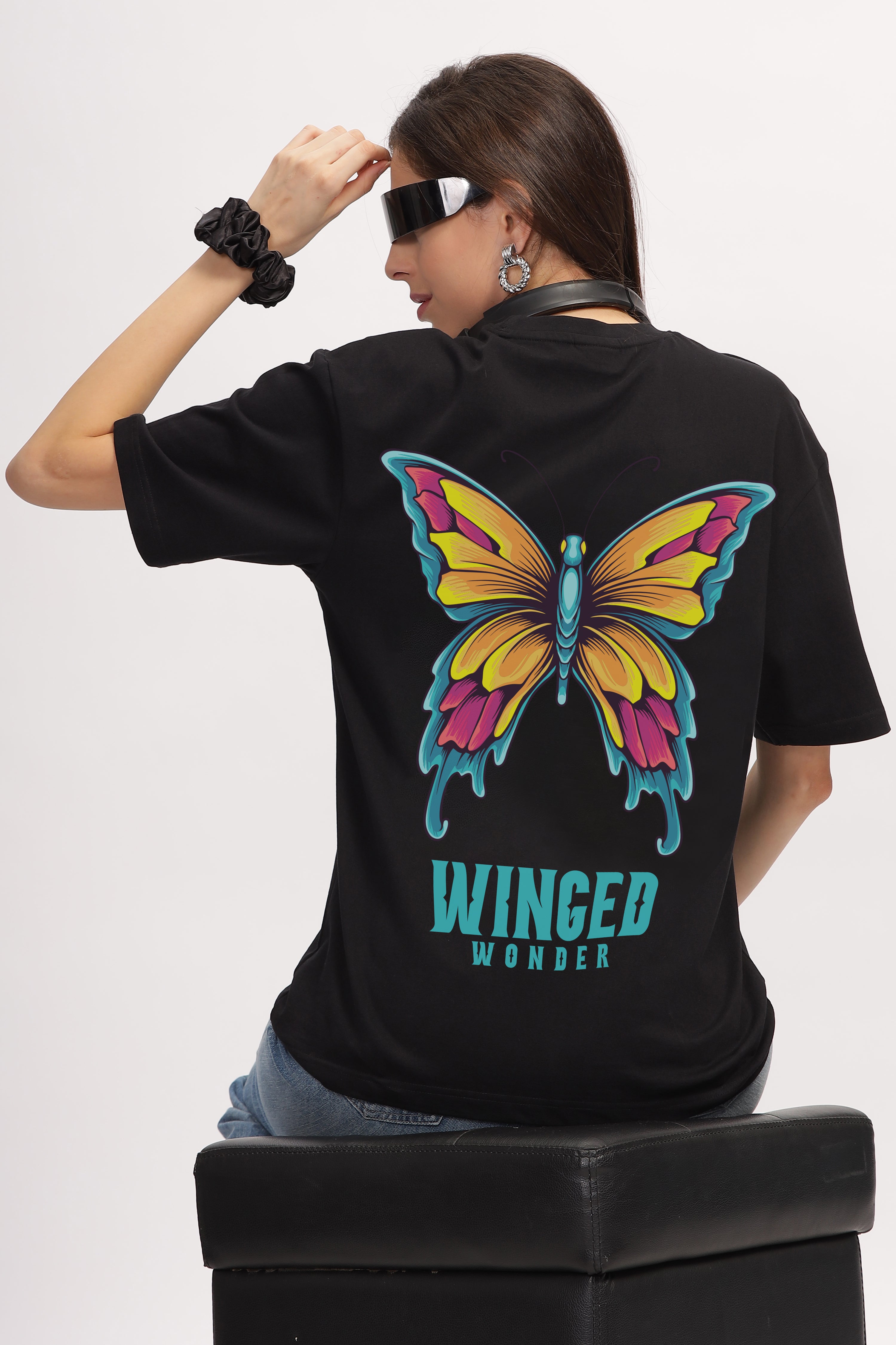 Winged Wonder - Oversized-Phantom Black-Unisex T-shirt