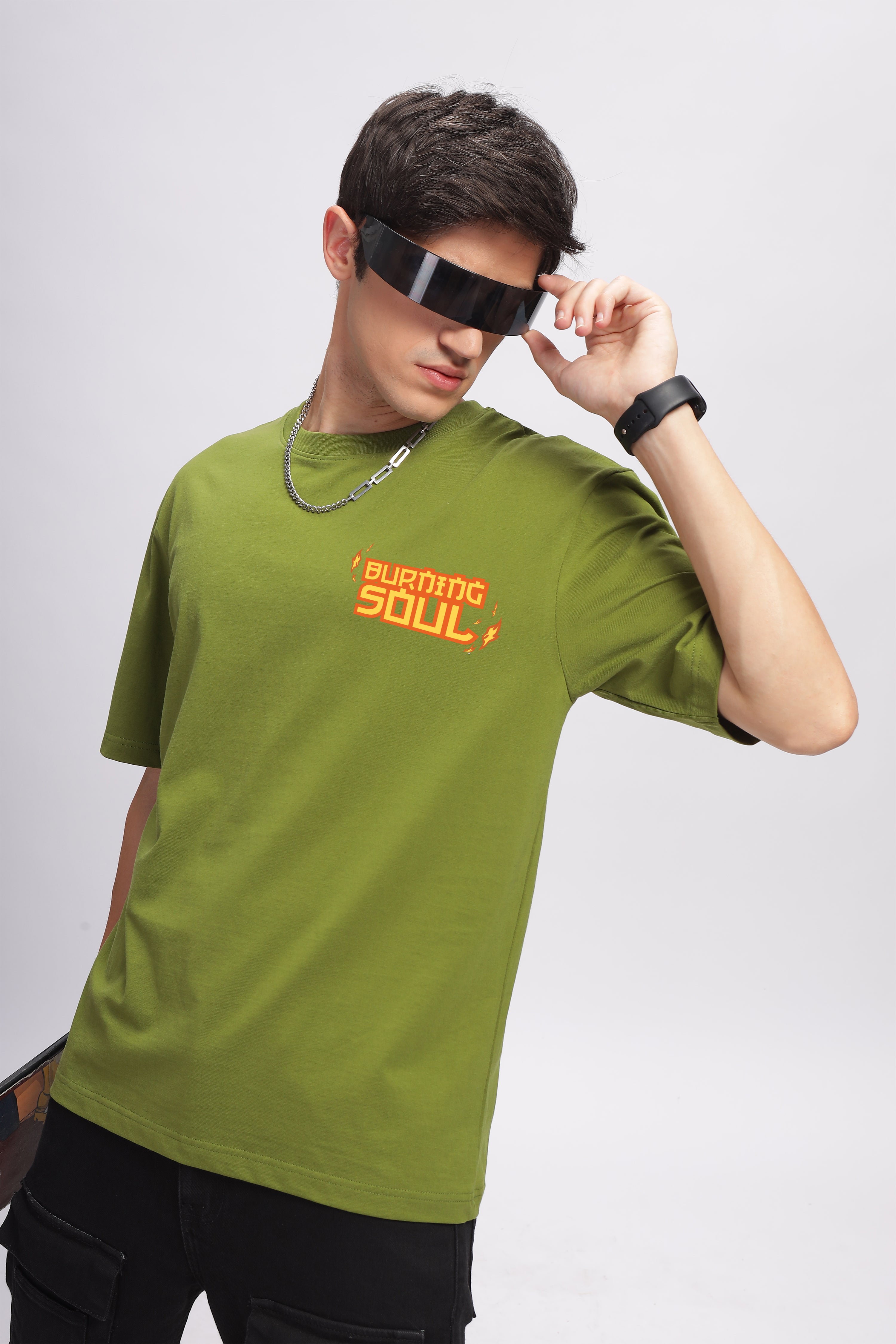 Burning Soul - Oversized- Cedar Green - Unisex T-shirt