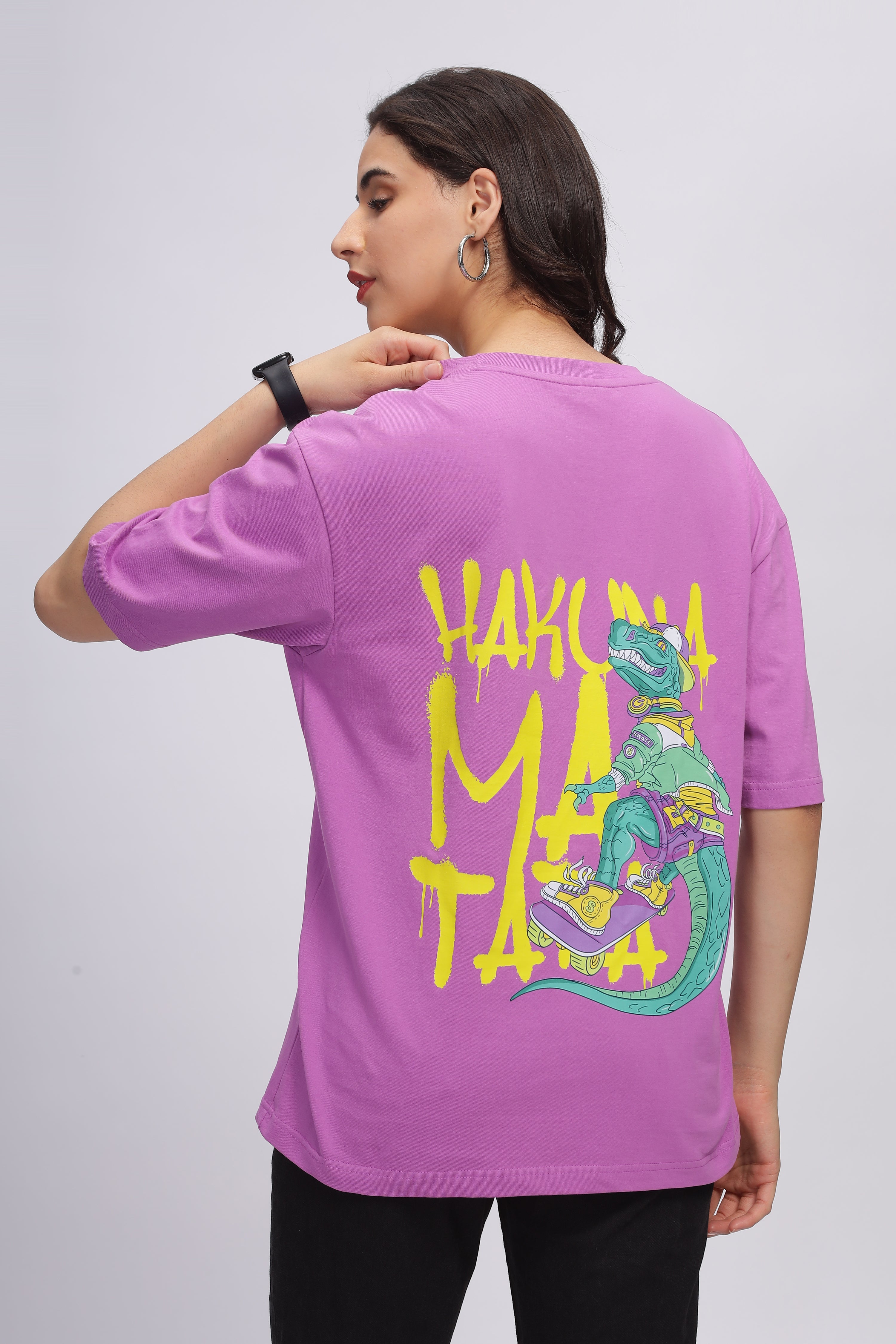 Hakuna Matata - Oversized- Iris Orchid -Unisex T-shirt