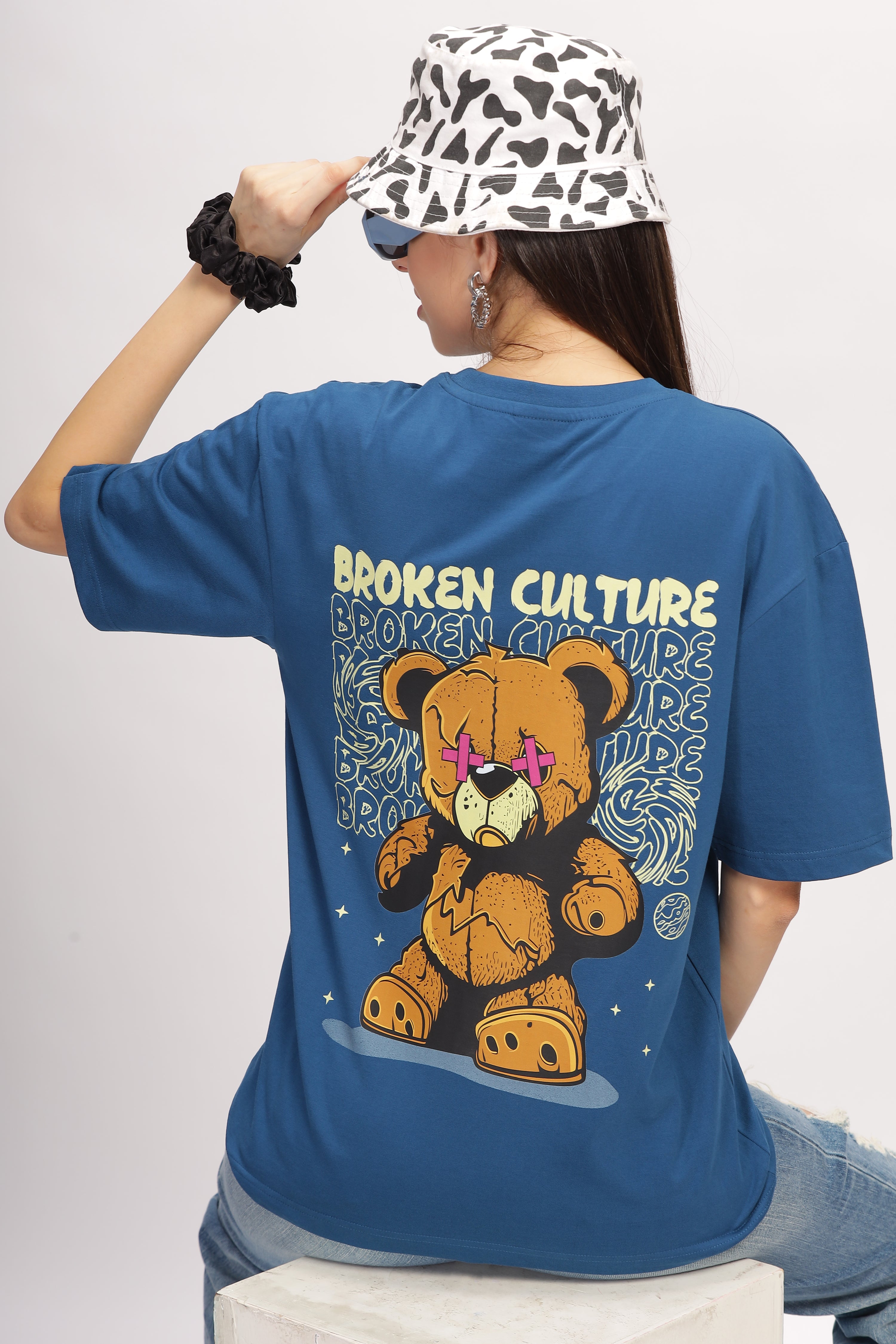 Marasch Unisex Printed Oversized T-shirt | Broken Culture - Poseidon