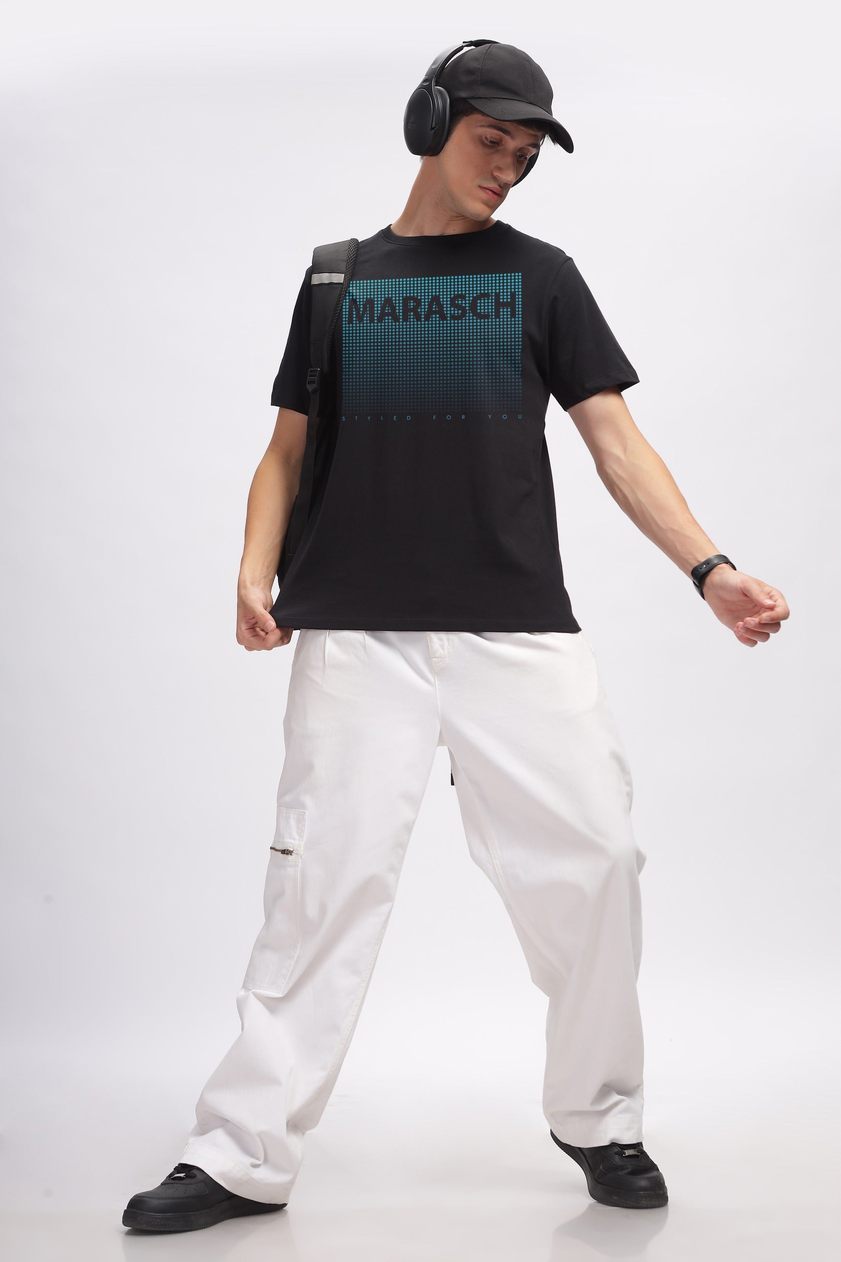 PRINTED CREW- MARASCH- BLACK