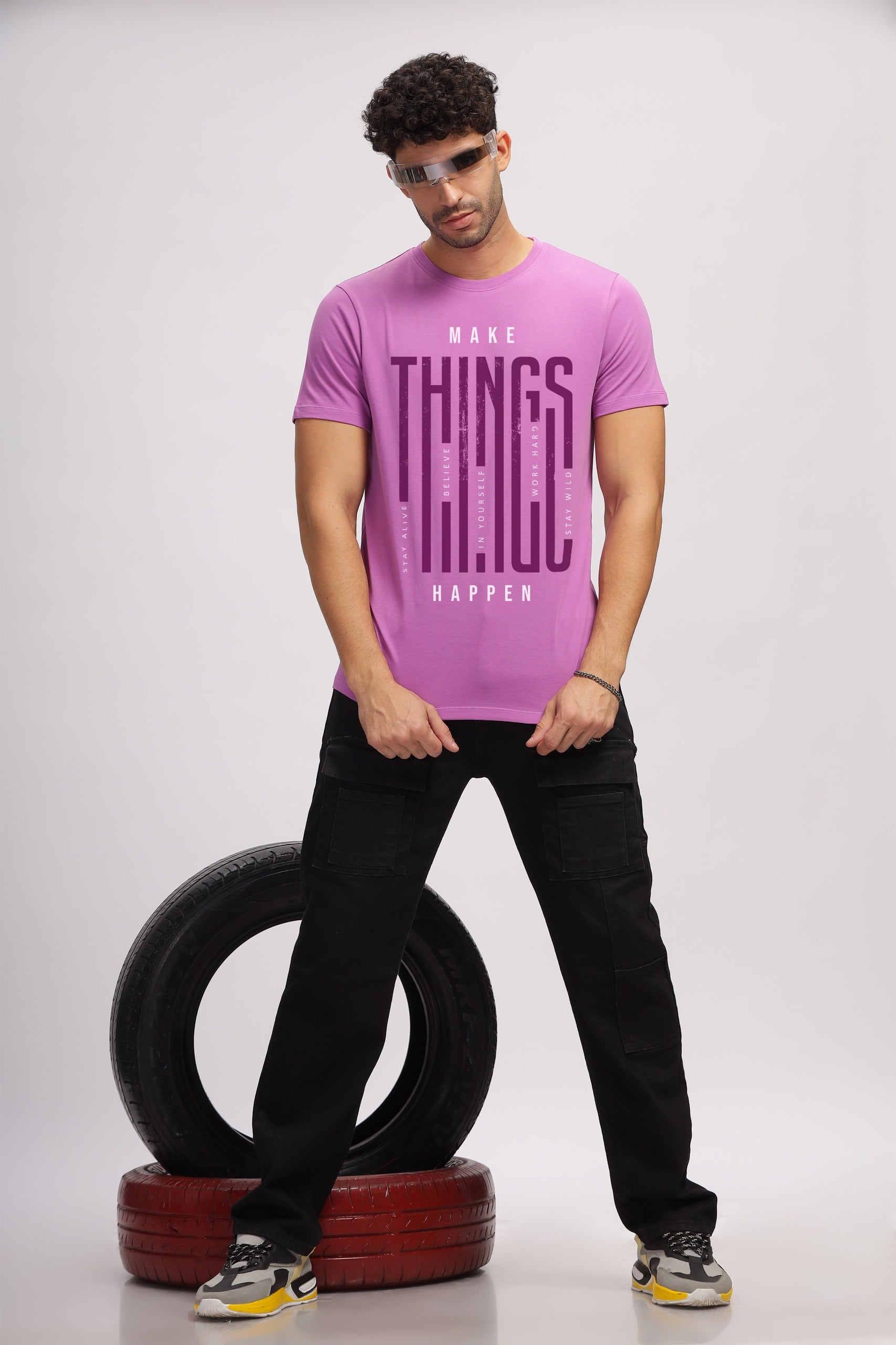 PRINTED CREW - MAKE THINGS BETTER- IRIS ORCHID