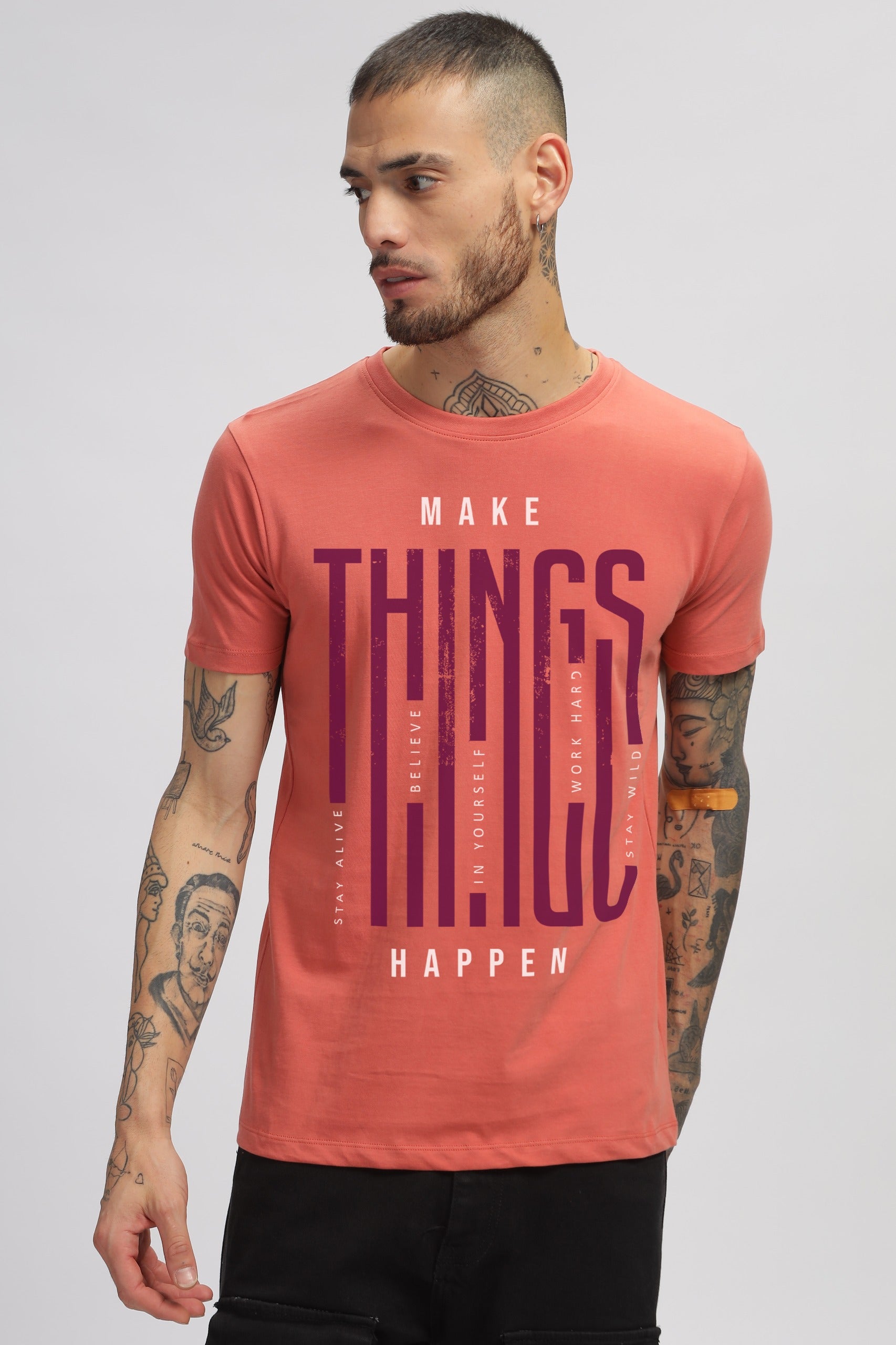 PRINTED CREW- MAKE THINGS HAPPEN- DESSERT ROSE